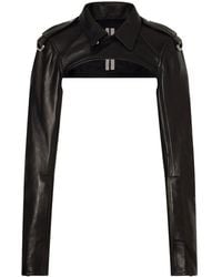 Rick Owens - Collared Long-Sleeved Leather Jacket - Lyst