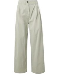 Proenza Schouler - Romina Pleated Wide-Leg Casual Pants - Lyst