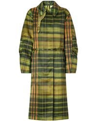 Dries Van Noten - Belted Checked Duchesse Satin Coat - Lyst