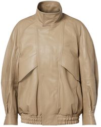 Nour Hammour - Long-Sleeved Leather Jacket - Lyst
