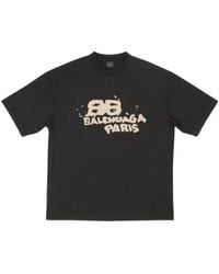 Balenciaga - Hand-Drawn Bb Icon T-Shirt Medium Fit - Lyst