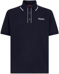 Gucci - Cotton Pique Polo Shirt - Lyst