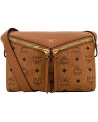 MCM - Logo Printed Small Diamant 3D Crossbody Bag - Lyst