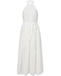 Elie Saab - Embroidered Belted Cotton-Blend Midi Dress - Lyst