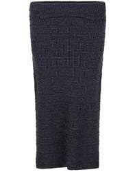 Victoria Beckham - Folded Detail Merino Wool Blend Knit Midi Skirt - Lyst