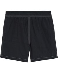 Ami Paris - Logo Embroidered Swim Shorts - Lyst