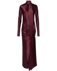 Galvan London - Emilie Tie-Neck Satin Maxi Dress - Lyst