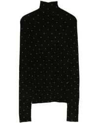 Rabanne - Rabanne Second-Skin Stud-Embellished Knitted Turtleneck Top - Lyst