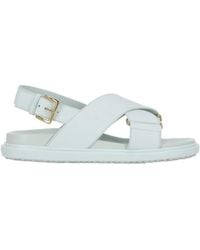 Marni - Logo Embossed Buckled Sandals - Lyst