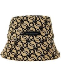 Stella McCartney - S Wave Woven Straw Logo-Patch Bucket Hat - Lyst