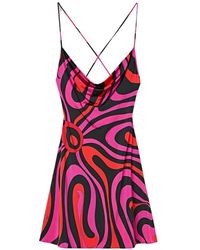 PUCCI - Pucci Printed Jersey Satin Dress - Lyst