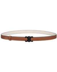 Celine - Triomphe Buckle And Taurillon Reversible Belt - Lyst