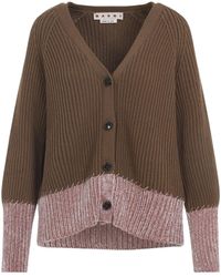 Marni - Color-Block Knitted Cardigan - Lyst