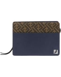 Fendi - Squared Ff Standing Clutch Bag - Lyst