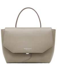 Emporio Armani - Grained-Leather Tote Bag - Lyst
