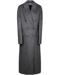 Prada - Double Breasted Long-Sleeved Coat - Lyst