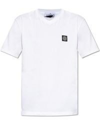 Stone Island - Compass Patch V-Neck T-Shirt - Lyst
