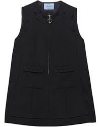 Prada - Embroidered Natté-Fabric Mini Dress - Lyst