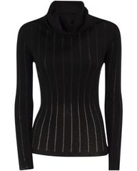 Max Mara - Studio Badesse Ribbed Turtleneck Knitted Top - Lyst