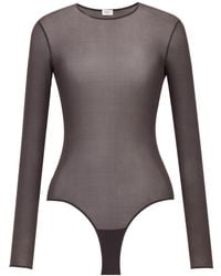 Saint Laurent - Crewneck Bodysuit - Lyst