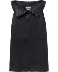 McQueen - Fold Over Waist Leather Skirt - Lyst