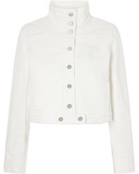 Courreges - Cropped Logo-Embroidered Denim Jacket - Lyst