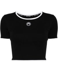 Marine Serre - Moon Embroidered Crop Top - Lyst