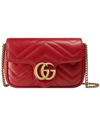 Gucci - Gg Marmont Matelassé Leather Super Mini Bag - Lyst