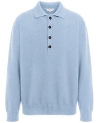 Malo - Fine Knit Long Sleeve Polo Shirt - Lyst