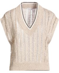 Brunello Cucinelli - V-Neck Sleeveless Knit Top - Lyst