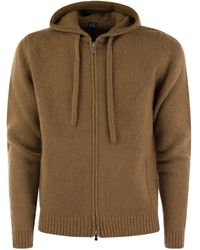 Fedeli - Hooded Zip-Up Cardigan - Lyst
