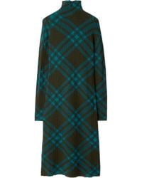 Burberry - Checkered Mock-Neck Shift Dress - Lyst