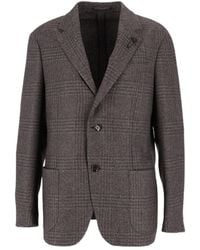 Lardini - Checked Single-Breasted Blazer - Lyst