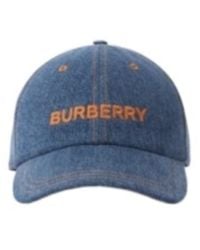 Burberry - Logo Embroidered Denim Baseball Cap - Lyst