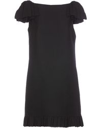 Valentino - Crepe Couture Flared Hem Mini Dress - Lyst