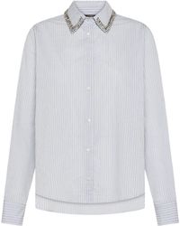 Seventy - Embellished Striped Shirt - Lyst