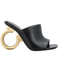 Ferragamo - Ferragamo Elina Sculpted Heeled Mules - Lyst