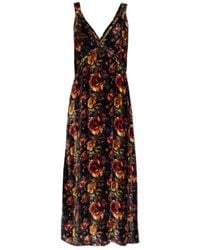 R13 - V-Neck Floral-Print Midi Dress - Lyst