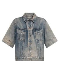AllSaints - Juni Short-Sleeve Denim Jacket - Lyst