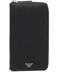 Emporio Armani - Logo Plaque Zip-Around Wallet - Lyst
