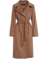 Max Mara - Studio Bcollag Belted Long-Sleeved Coat - Lyst