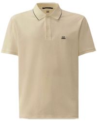 C.P. Company - Stretch Piquet Short Sleeve Striped Collar Polo Shirt - Lyst