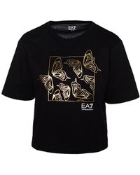 EA7 - T-Shirt With Round Neck And Short Sleeves - Lyst