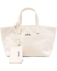 A.P.C. - Logo Canvas Tote Bag - Lyst