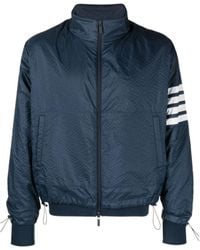 Thom Browne - Bar Striped Zipped Ripstop Jacket - Lyst