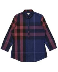 Burberry - Plaid Long-Sleeved Shirt - Lyst