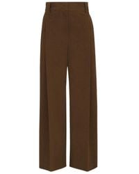 Brunello Cucinelli - Stretch Cotton Moleskin Loose Sartorial Trousers With Monili - Lyst