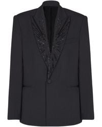 Balmain - Crystal-Embellished Single-Breasted Blazer - Lyst