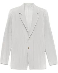 Homme Plissé Issey Miyake - Homme Plissé Issey Miyake Single-Breasted V-Neck Blazer - Lyst