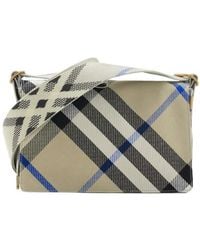 Burberry - Trench Checked Foldover-Top Crossbody Bag - Lyst